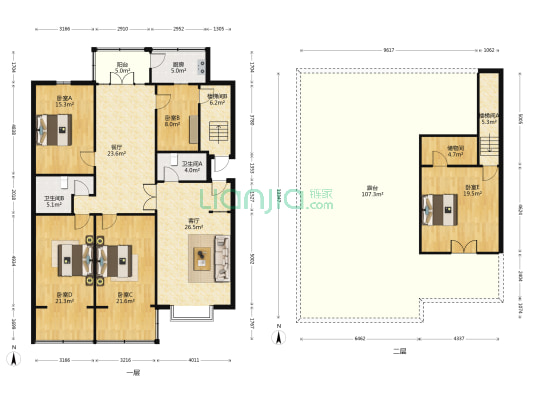 学府小区北区 5室2厅2卫 160平方