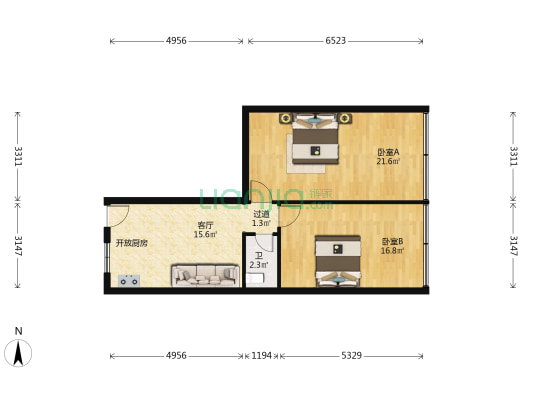 陈家巷 2室1厅1卫 72平方