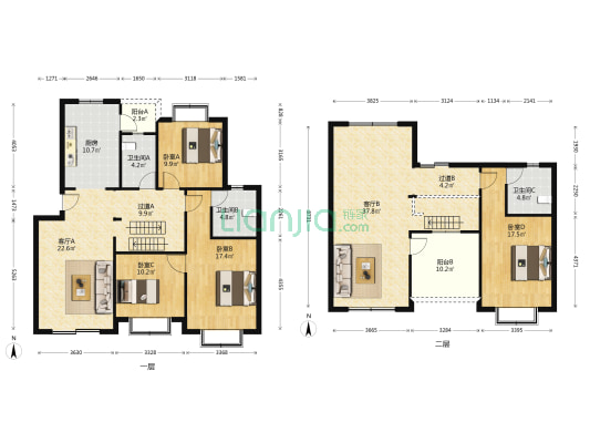东仓三园 4室2厅3卫 193平方