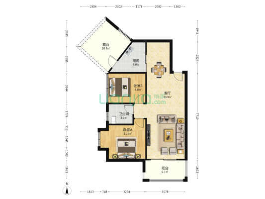 怡和·湖城大境 2室1厅1卫 76平方