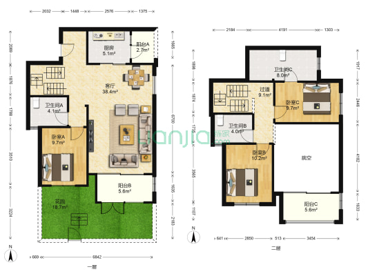 景瑞御蓝湾东区 3室1厅3卫 215平方