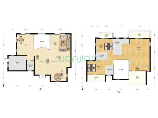云亩天朗二期溪谷 3室1厅4卫 416平方