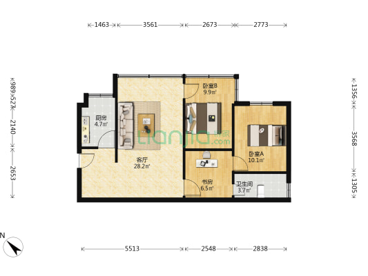 城基巷3号 3室1厅1卫 78平方