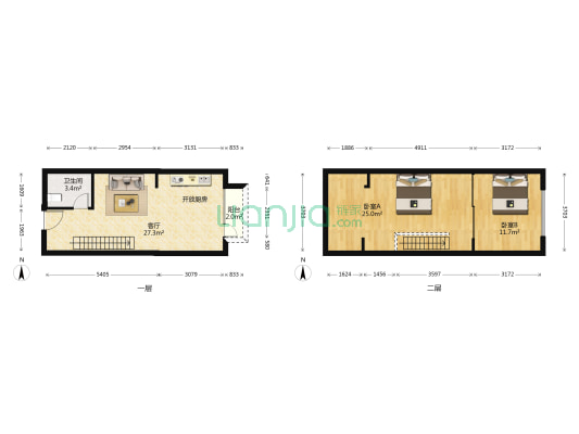 力腾乐荟 2室1厅1卫 47平方