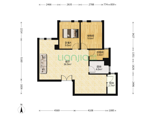 花样年家天下 1室1厅0卫 76平方