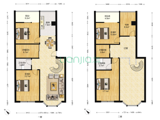 金山商业街32号 5室1厅2卫 182平方