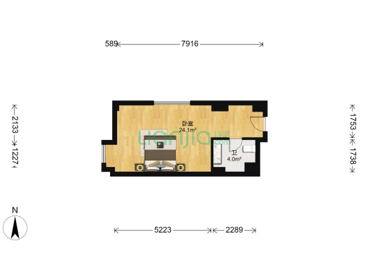 华润中央公园 1室0厅1卫 45平方