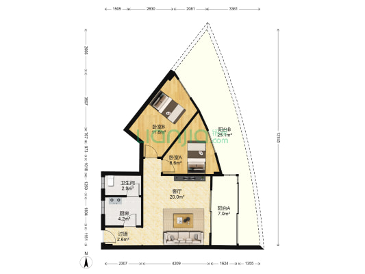 银輝楼 2室1厅1卫 63平方