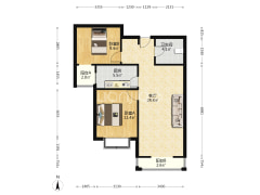 香邑溪谷 2室1厅 南-涿州香邑溪谷户型图