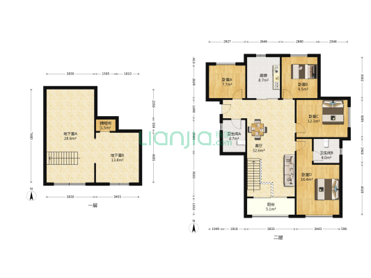 嘉利华府庄园九区 4室1厅2卫 117平方