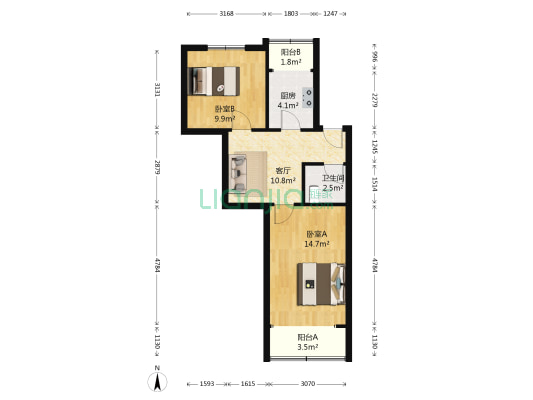 新昌路 2室1厅1卫 64平方