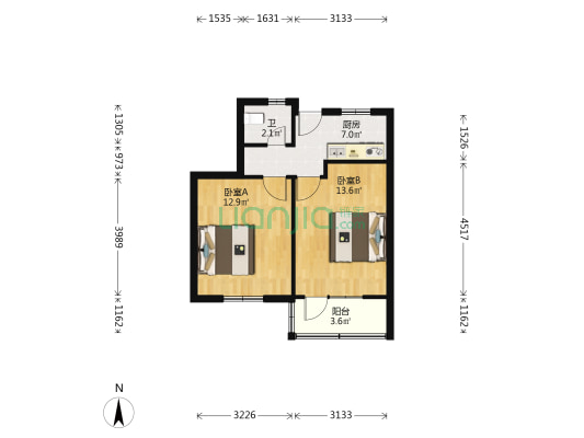徐家汇路398号 2室0厅1卫 48平方