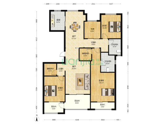 翡翠公馆 4室2厅2卫 157平方
