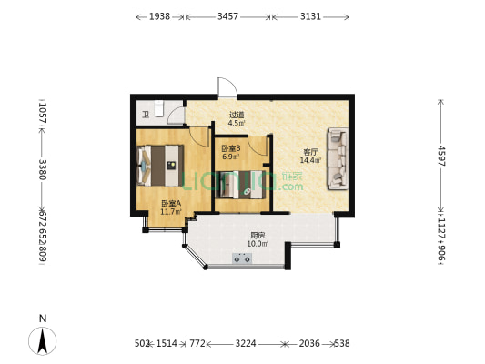 东华小区秋实里 2室1厅1卫 50平方