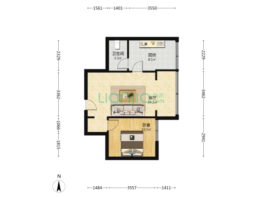 营策巷27号 1室1厅1卫 50平方
