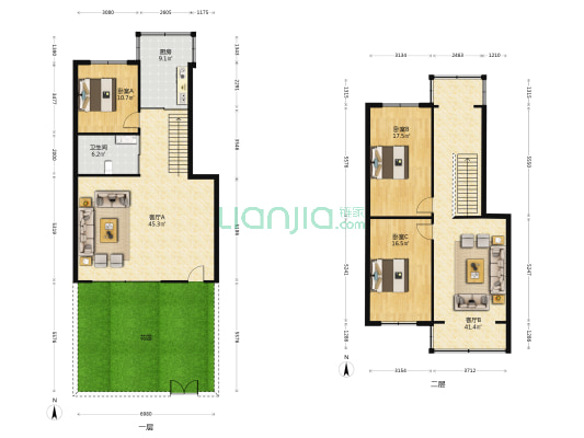 吉星馨苑 3室2厅1卫 190平方