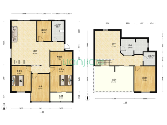 大叶池小区北区 4室2厅2卫 171平方