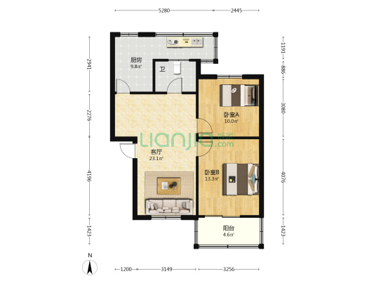 永昌商城二期 2室1厅1卫 80平方