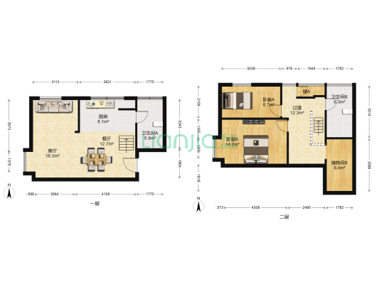碧桂园云峯中心 2室2厅2卫 73平方