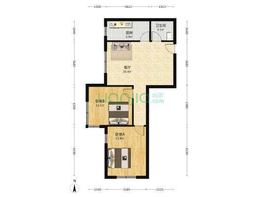 沈铁火车头佳园 2室1厅1卫 81平方