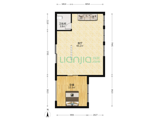凯旋国际 1室1厅1卫 68平方
