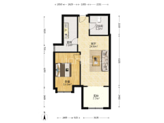 香邑溪谷玫瑰园 1室1厅 南-涿州香邑溪谷玫瑰园户型图