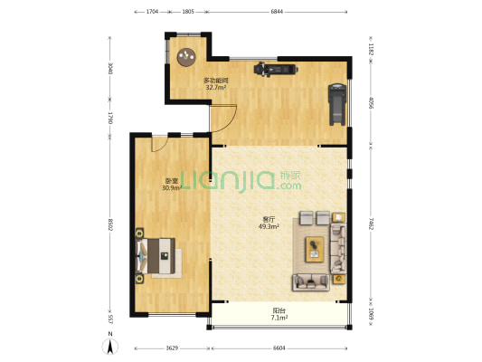 三迪曼哈顿 2室1厅0卫 174平方