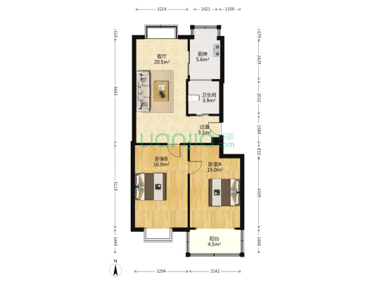 热电社区 2室1厅1卫 83平方