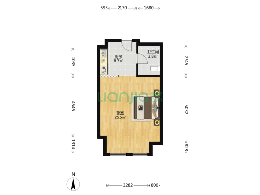 优特广场桂语香山 1室0厅1卫 60平方