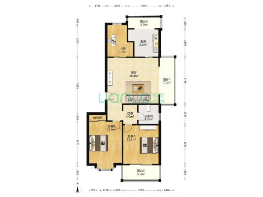 和馨苑 3室1厅1卫 120平方