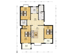 一梯两户，三阳开泰，南北大三居，房本满二-涿州宏远景园户型图