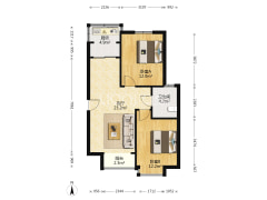 技校家园 2室2厅 南-涿州技校家园户型图