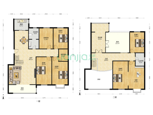 景园居 6室1厅2卫 282平方