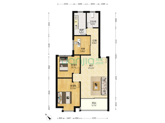 雷圳碧榕湾名苑 3室1厅1卫 82平方