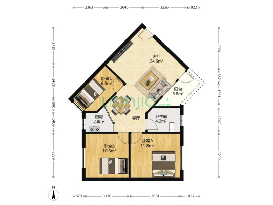 长环新村 3室1厅1卫 79平方