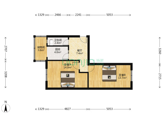 吉盛小区4期 2室1厅1卫 62平方