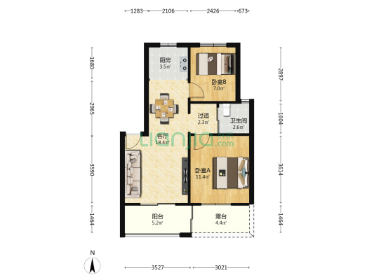 幸庄佳苑南区 2室1厅1卫 66平方