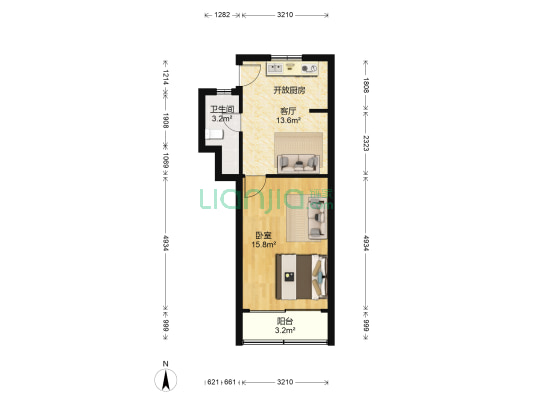 漕溪四村 1室1厅1卫 44平方
