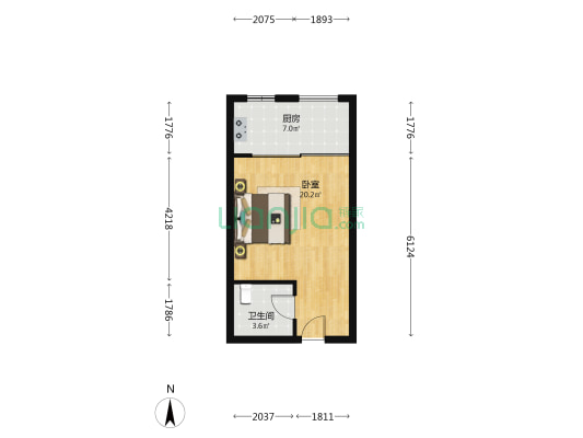 范阳路，开发区，小户型，毛坯房。-户型图