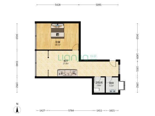 五福路32号 1室1厅1卫 68平方