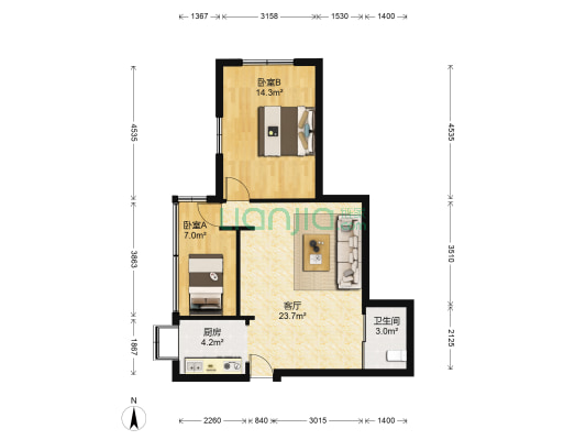 省运社区 2室1厅1卫 62平方