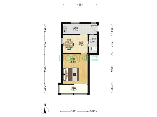 和新小区 1室1厅1卫 38平方