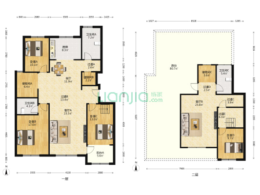 美达·原山天颐 4室3厅3卫 225平方