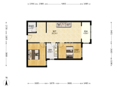 电梯东向，精装，500米到xue校，采光好，总价低-涿州华泰金源户型图