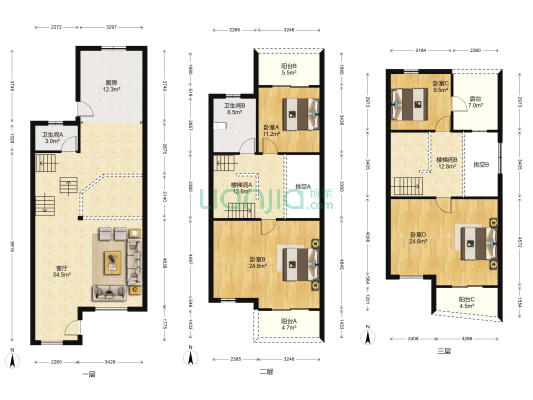 嘉利华府庄园二区 4室1厅2卫 238平方