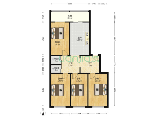 东二胡同291号 4室0厅2卫 112平方