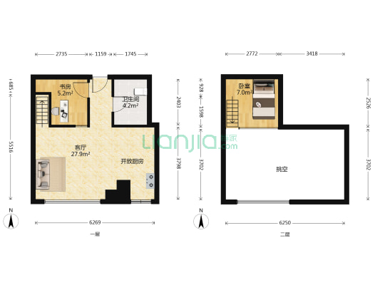 壹零壹座 2室1厅1卫 75平方