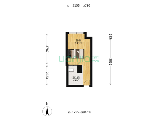 恒元新境 1室0厅1卫 26平方