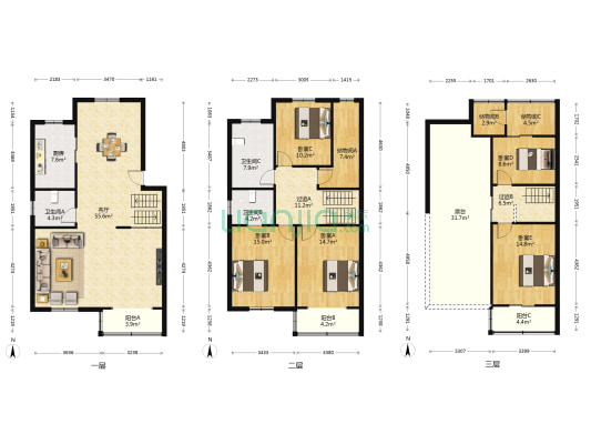 憩苑小区 5室1厅3卫 180平方