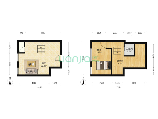 源滩国际社区 1室1厅1卫 41平方